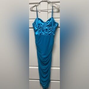 SHEIN Vibrant Blue Midi Dress